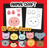 ANIMAL FACES CRAFT for Kids, Cutting Practice & Coloring /