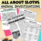 ANIMAL INVESTIGATIONS | All About Sloths | Activities and 