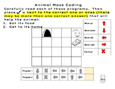 ANIMAL MAZE CODING UNPLUGGED: PART 1 & 2 ALGORITHMS, SEQUE