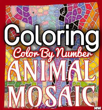 Preview of ANIMAL MOSAIC Color By Number.