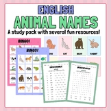 ANIMAL NAMES | ESL Lesson Resource Pack | flashcards, bing