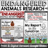 ENDANGERED ANIMALS RESEARCH TEMPLATES: PRINT & DIGITAL DIS