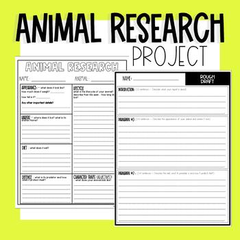 Preview of ANIMAL RESEARCH PROJECT | ANIMAL RESEARCH | WRITING UNIT | OUTLINE | ORGANIZER