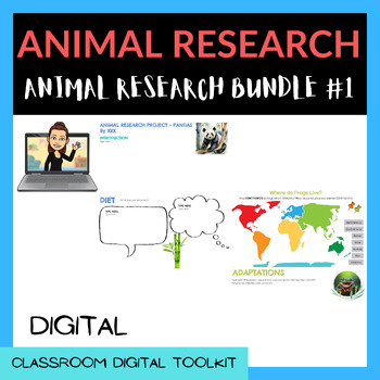 Preview of ANIMAL RESEARCH PROJECTS (x 10) - BUNDLE (Google Slides™)