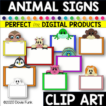 ANIMAL SIGNS Clipart by Dovie Funk | Teachers Pay Teachers