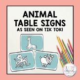 ANIMAL TABLE SIGNS