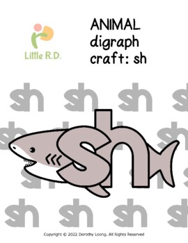 Preview of ANIMAL digraph craft: sh, sh, shark