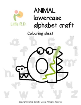 ANIMAL lowercase alphabet craft: a, a, alligator (colouring sheet) by ...