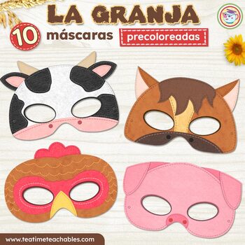 Máscaras de juego de rol: Animales de la granja infantiles