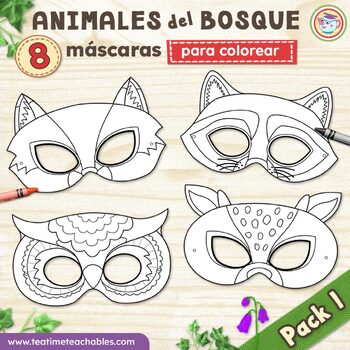 ANIMALES DEL BOSQUE - Máscaras para Imprimir - PACK 1