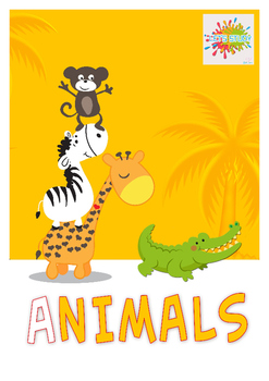 Preview of Animals Flashcards + memo game for learning animals.