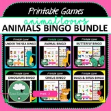 ANIMALS Bingo BUNDLE - Bingo Games Animals Bugs Birds Dino