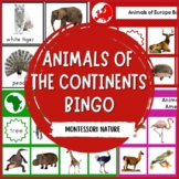 Animals of the Continents Bingo Montessori Inspired