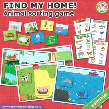 Preview of ANIMAL HABITATS Matching and Memory Game