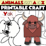 ANIMALS from A to Z Printable Craft Project | YAK