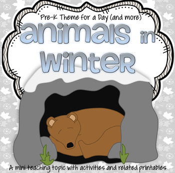 Preview of ANIMALS in WINTER Activities and Centers for Preschool and Pre-K