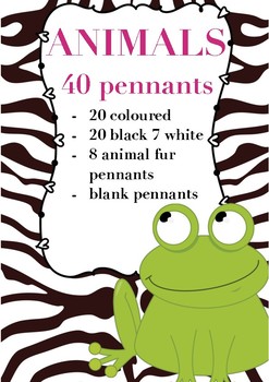Preview of ANIMALS pennants - Great decoration, Englisch, English, Biology, kindergarten