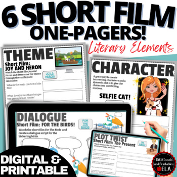 Preview of PIXAR ANIMATED SHORT FILMS ONE PAGERS LITERARY DEVICES ELEMENTS & TECHNIQUES