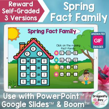 Preview of ANIMATED Spring Fact Family Digital Game for PowerPoint™ Google™ Boom™