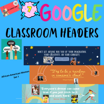 Preview of ANIMATED_GOOGLE CLASSROOM HEADERS for WOMENS HISTORY MONTH (African-American)