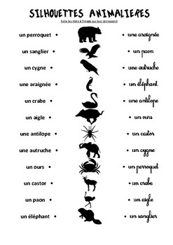 Preview of ANIMAUX - ACTIVITE - SILHOUETTES D'ANIMAUX