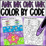 ANK INK ONK and UNK Words Color by Code Worksheets Glued Sounds