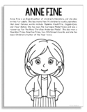 ANNE FINE Coloring Page | Library Art | Bulletin Board Pos
