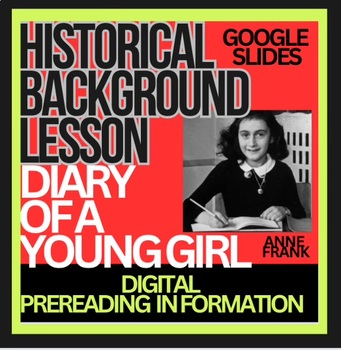 Preview of ANNE FRANK Diary of a Young Girl Background History Google Slide Digital Intro