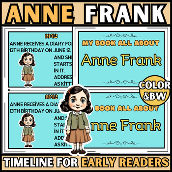 Preview of ANNE FRANK TIMELINE FOR EARLY READERS | women history month timeline