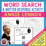ANNIE LENNOX Music Word Search and Biography Research Acti