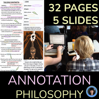 Preview of Rhetorical devices worksheets, annotating non-fiction, instructions, digital