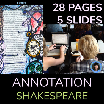 Preview of Annotation template, SHAKESPEARE, student examples, instructions, digital, print