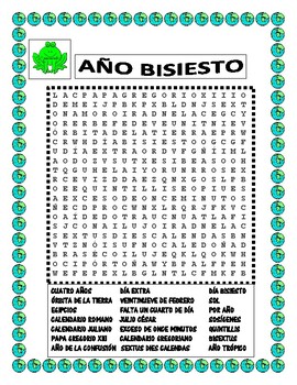 Preview of AÑO BISIESTO- Sopa de Letras, Rompecabezas y Mini Lectura-Leap Year Spanish