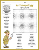 ANTHROPOLOGY Word Search Puzzle Worksheet Activity