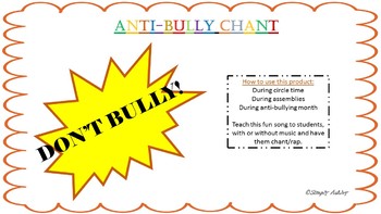 Preview of ANTI-BULLY CHANT