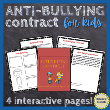 Preview of ANTI-BULLYING CONTRACT: Bullying Awareness Month