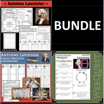 Preview of ANTOINE LAVOISIER BUNDLE Science Scientist Research Project Biography Notes