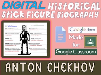 Preview of ANTON CHEKHOV Digital Historical Stick Figure Biography (mini biographies)