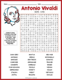 ANTONIO VIVALDI Biography Word Search Puzzle Worksheet Activity