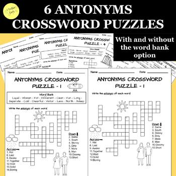 Kindergarten Synonyms Antonyms Circle Cross Words 6