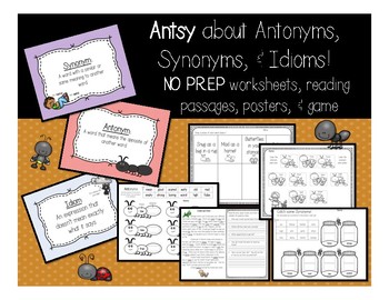 Preview of Antonyms, Synonyms, and Idioms