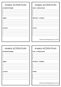 ANXIETY ACTION PLAN EDITABLE FREE Prevention Strategies TPT   Original 4953314 2 