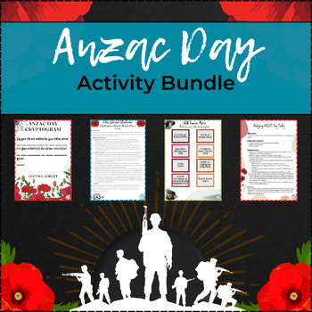 Preview of ANZAC Day Activity Bundle | Years 7-10 | Cryptogram | Poetry | Debate | Match