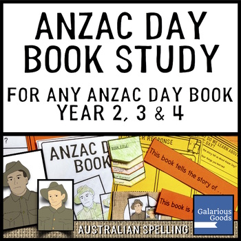 Preview of ANZAC Day Book Study for any ANZAC Day Book - Year 2, 3 and 4