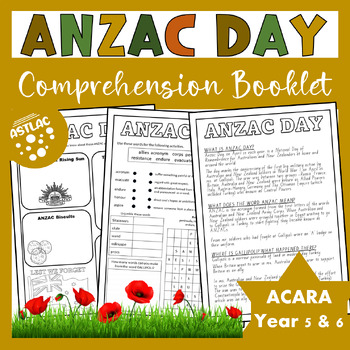 Preview of ANZAC Day - Comprehension Booklet - Upper Primary