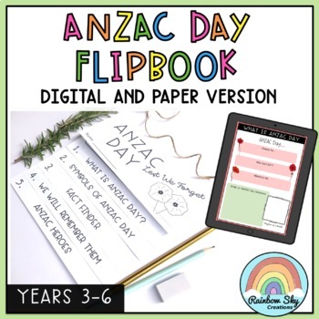 Preview of ANZAC Day Flipbook - ANZAC activities Grade 3 - 6 Australia (Distance Learning)