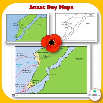 ANZAC Day Gallipoli Maps PowerPoint and PDF version by TeachEzy | TpT