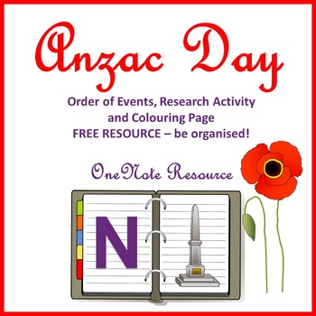 Preview of ANZAC Day Order of Events OneNote