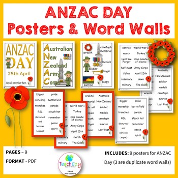 Preview of ANZAC Day Posters and Word Walls