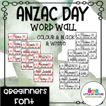 Preview of ANZAC Day Vocabulary Word Wall